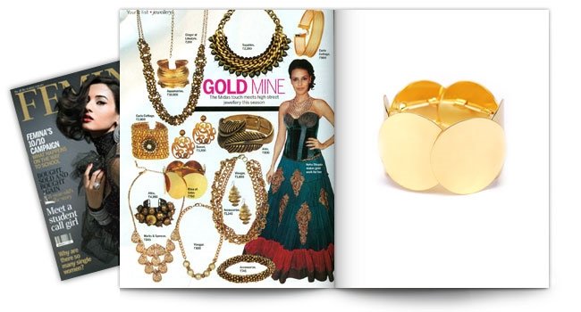 Femina, Gold Metal Disc Bracelet