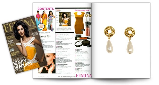 Femina, Pearl Drop Earrings