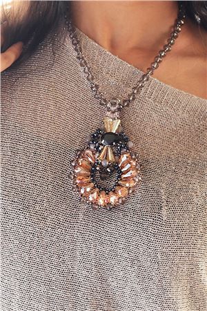 The Maleficient Gold Crystal Pendant Necklace