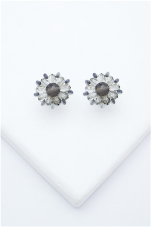 White Swan Stud Crystal Earrings