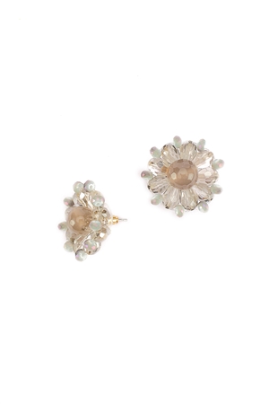 White Swan Stud Crystal Earrings