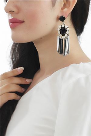 The Manhattan Black And White Glass Dangler Earrings