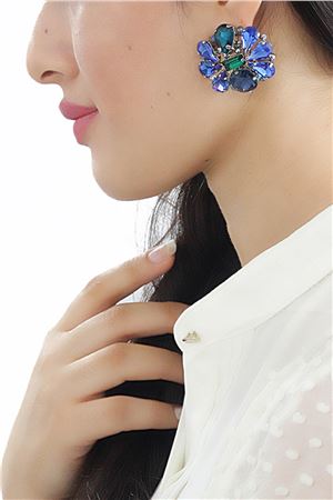 The Island Hopper Crystal Blue Stud Earrings