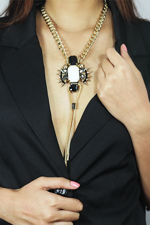 Calypso Y-Chain White Long Necklace