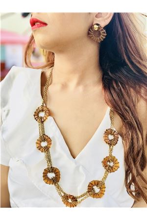Tangerine  Mojito Glass Necklace