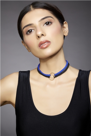 Set Of 2 Gold Ring Choker Necklace