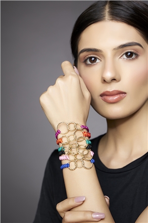 Set Of 6 Infinity Gold Rings Thread Bracelets