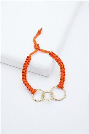 Infinity Gold Link Orange Thread Bracelet