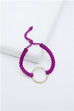Gold Ring Purple Thread Bracelet