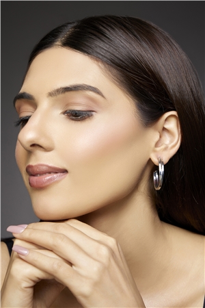 Silver Double Hoop Earrings