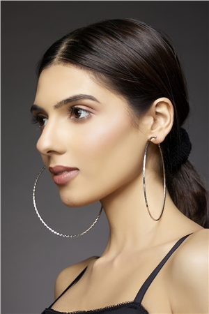 Greta Silver Hoop Earrings