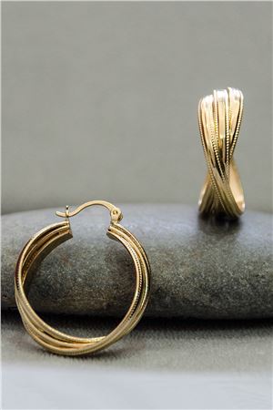 Nicolette Interlocked Gold Hoop Earrings