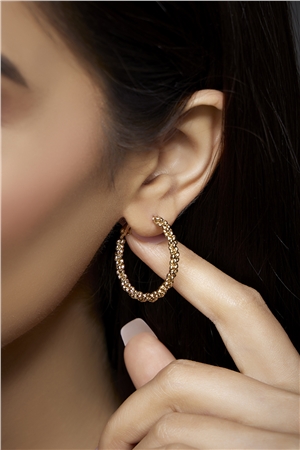 Mariah Gold Beaded Hoop Earrings