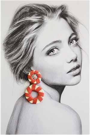 Marigold Swirl Hoop Earrings