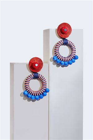 Gerbera Daisy Spiral Bead Hoop Earrings