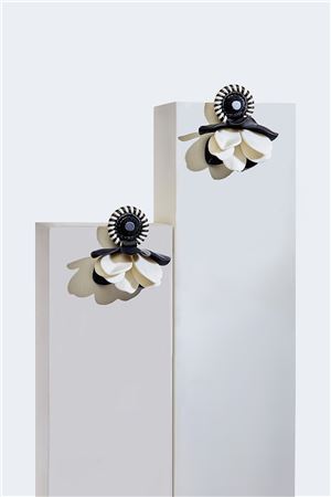 Ebony Ivory Poppy Drop Earrings