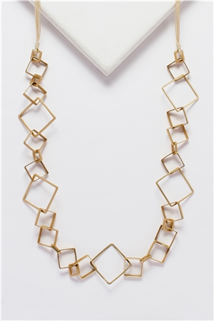 Artisan Angles Matt Gold Long Necklace