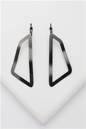 Matt Black Asymmetrical Dangler Earrings