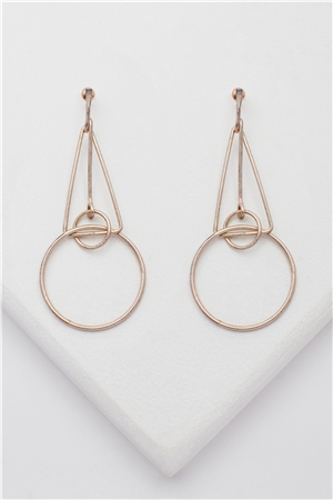 Orbit Matt Rose Gold Dangler Earrings