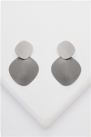 Modern Medallions Matt Black Earrings