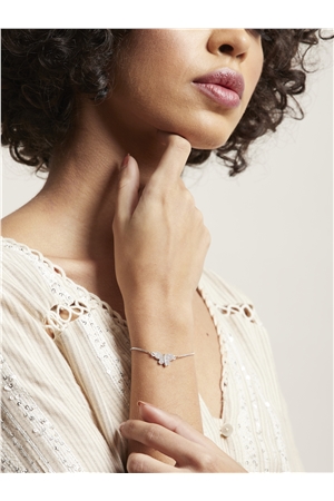 Butterfly Silver Cubic Zirconia Bracelet