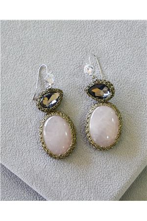 Elley Pink Crystal Crochet Earrings