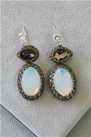 Lindsey Clear Crystal Crochet Earrings