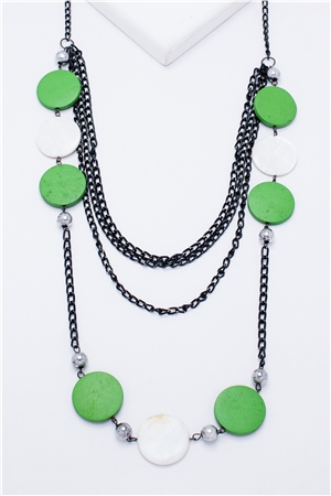 Lime Shell Layered Necklace