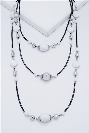 Milky Mirage Beads Layered Necklace