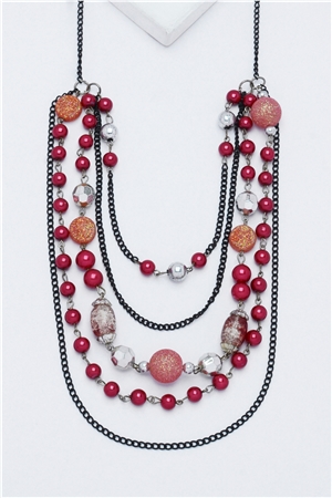 Rosy Shimmer Layered Necklace