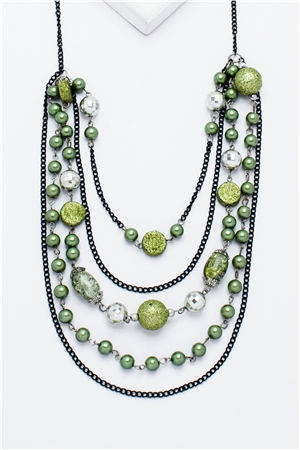 Shimmer Green Layered Necklace