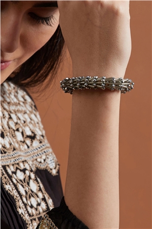 Milky-Way Crystal Silver Bracelet