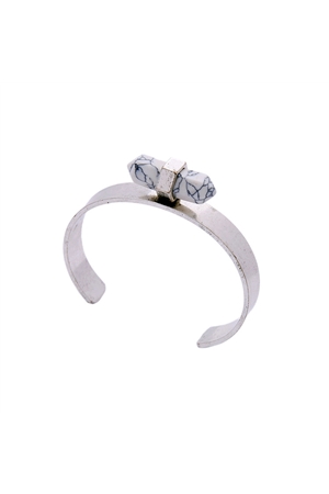 White Bar Marble Cuff Bracelet