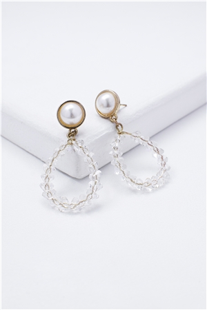 Acrylic Beaded Round Hoop Earrings