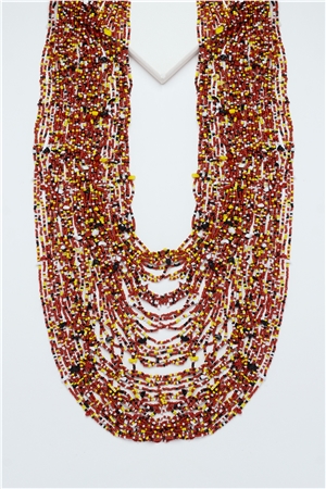 Santorini Crimson Beads Layered Necklace