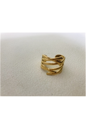 Sculpted Strands Gold Ring