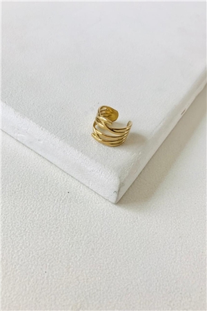 Sculpted Strands Gold Ring