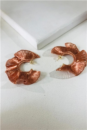 Champagne Solara Fringe Hoop Earrings