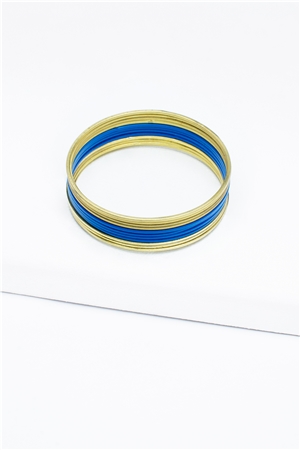 Set Of 12 Blue Gold Bangles