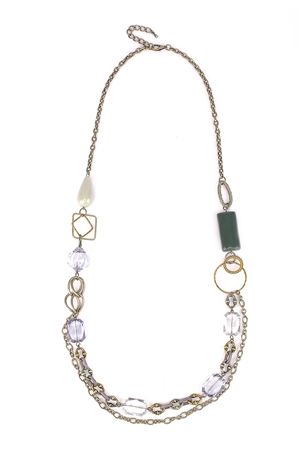 Genies Charm Silver Chain Link Necklace