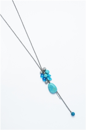 Turquoise Drop Charm Necklace