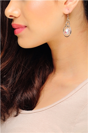 Circle Ring Crystal Drop Earrings