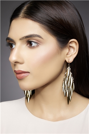 Gold Spikes Dangler Earrings