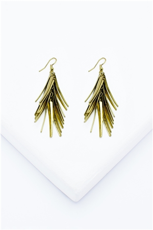 Gold Spikes Drop Earring