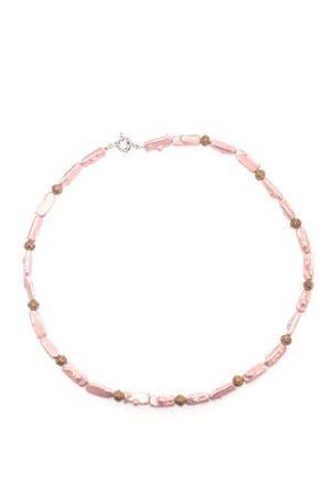 Rose Pink Pearl Bali Necklace