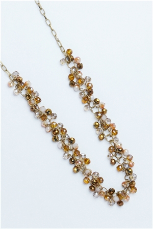 The Flapper Topaz Glass Beads Long Necklace