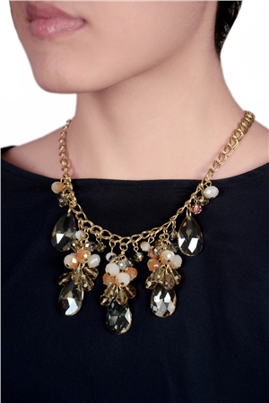 The Ballet Dancer Champagne Crystal Drop Necklace