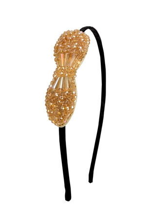 The You Know You Love Me Champagne Crystal Bow Hairband