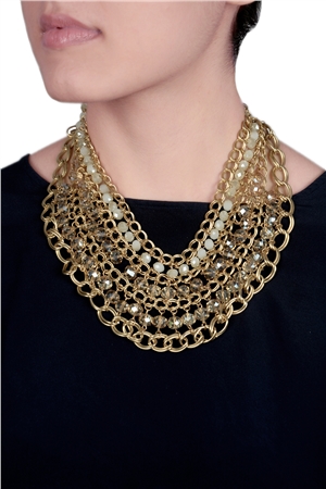 Gold bib deals statement necklace