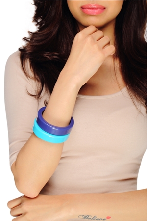 Midnight Blue Duo Statement Resin Bangles